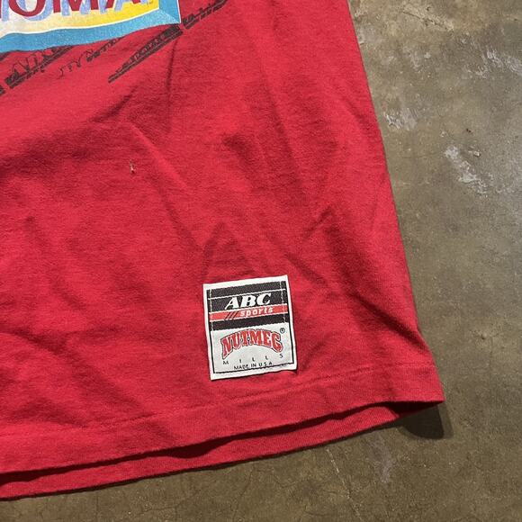 Vintage 90s Oklahoma University Red Nutmeg T-Shirt - Picture 3 of 5